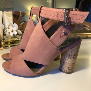 Guess Mauve Chunky Heeled Sandals